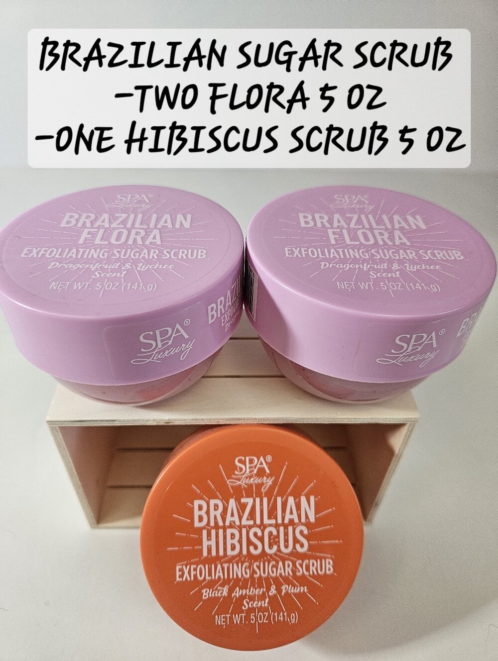 SPA LUXURY BRAZILIAN SUGAR BODY SCRUB DRAGONFRUIT, HIBISCUS SCENT 5 OZ